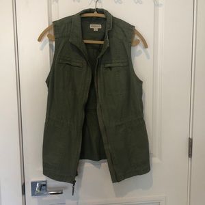 Green zip up vest
